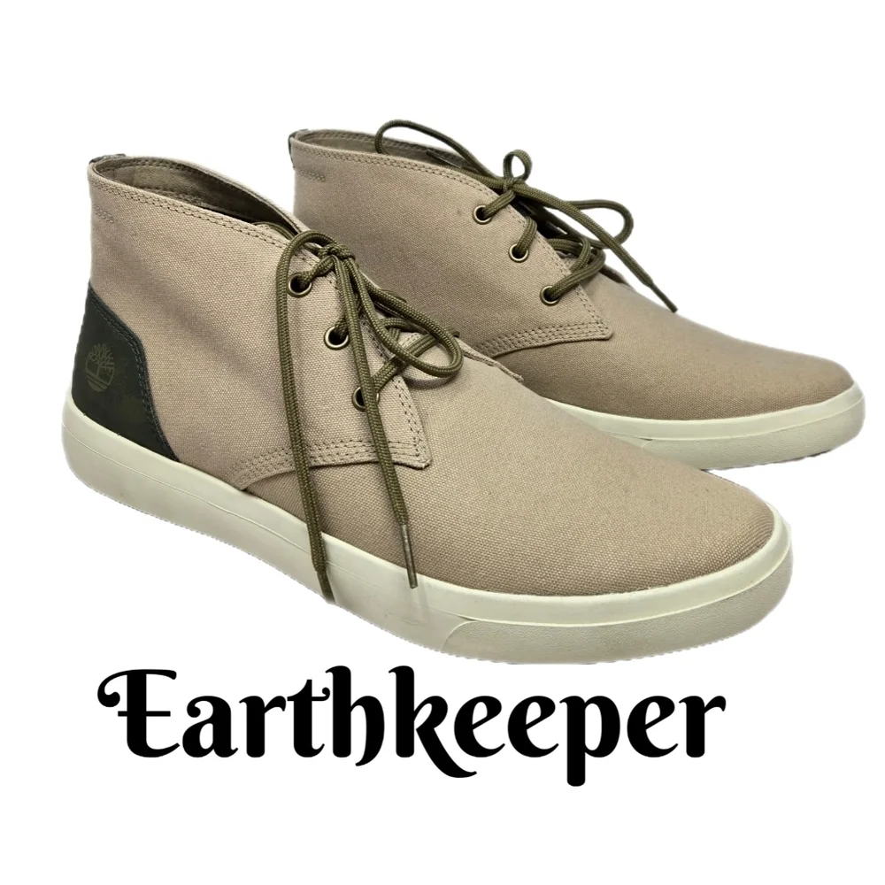 Timberland Men's Earthkeeper Chukka Boots Sz 11.5 Tan Canvas Green Ashwood Park